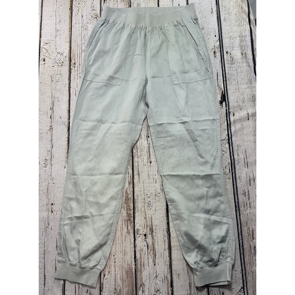 Faherty Arlie Day Pants Joggers Women's Medium Comfy Casual Gray Linen Blend